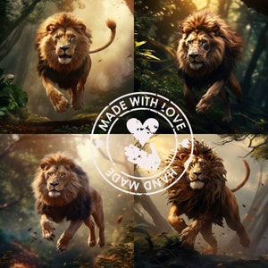 Leão voador, leão voador na selva, novas espécies, leão majestoso, rei da selva, criado com IA