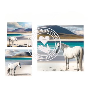 Clipart étalon blanc, JPG, utilisation commerciale, téléchargement numérique, fabrication de cartes, techniques mixtes, créations numériques en papier, aquarelle, cheval aquarelle