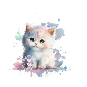 Watercolor Kitten Clipart, cat clipart, pet clipart, kitten clip art, cute cat clipart, PNGs, Commercial Use, Digital Download