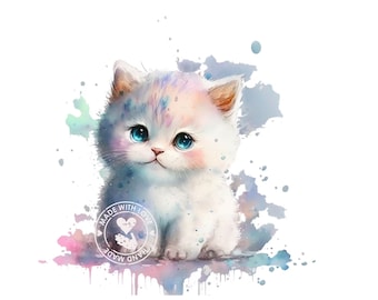 Watercolor Kitten Clipart, cat clipart, pet clipart, kitten clip art, cute cat clipart, PNGs, Commercial Use, Digital Download