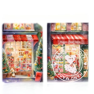 Christmas shops clipart, Watercolor Christmas clipart, Watercolor Christmas shop clipart, Shop clipart, Christmas png, Christmas clipart