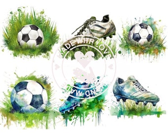 Soccer Ball & Shoes Clipart: Sport Art Prints (Digital Download)