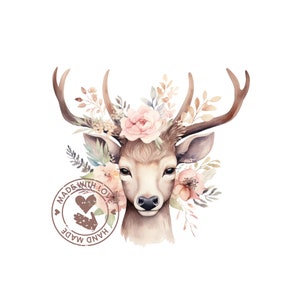 Niedliche Rehkitz Clipart, Aquarell Rehkitz, Rehkitz Clipart, Rehkitz PNGs digitaler Planer, Papier Handwerk, Boho Hirsch PNGs