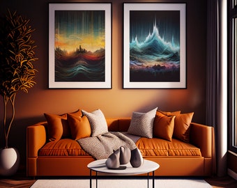 Stampa artistica Soundwave: decorazione murale personalizzata con visualizzazione musicale