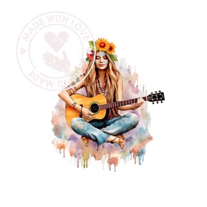 Watercolor Hippies clipart PNG, Sublimation png, Hippie clip art, Hippie clipart ,Summer clipart, Digital Download, Commercial Use