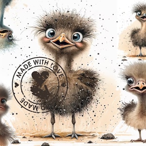 Ostrich png, Ostrich Watercolor Clipart, Ostrich clipart, commercial use, digital download, watercolor clipart, ostrich sublimation, bird