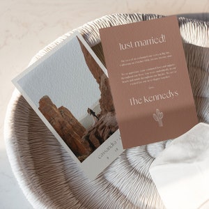 Desert Elopement Announcement | Just Married Announcement | Desert We Eloped Card | Instant Digital Download | DIY Canva Template