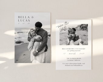 Minimalist Save the Date Card: Modern Bella Design (Digital Download)