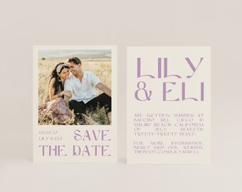 Minimalist Save the Date Card: Colorful Modern Design (Digital Download)