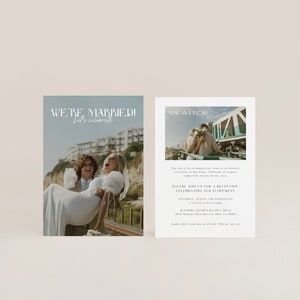 MAE Modern Elopement Party Invitation | Elopement Reception Invitation | Happily Ever After Party Invitation | Editable Canva Template