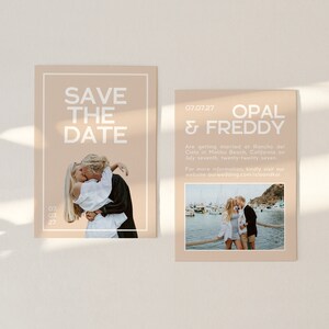 OPAL Fun Photo Save the Date | Photo Save the Date Card | Modern Save the Date  | Digital Download and Template | Seller Customizes for You