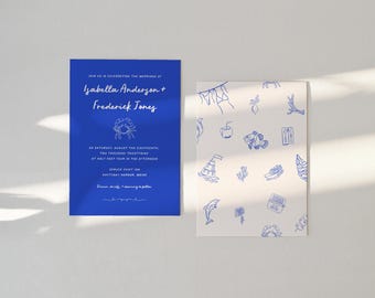Coastal Wedding Invite Canva Template: East Coast Design (Digital Download)