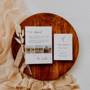 FLORA Simple Elopement Party Invitation | Simple Elopement Reception Invitation | Happily Ever After Party Invitation | Canva Template