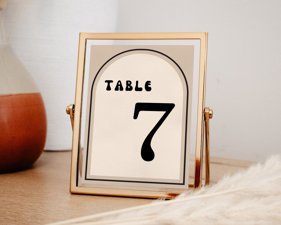 CLEO Retro Wedding Table Numbers Retro Table Numbers 70s Wedding or