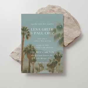 LENA Palm Springs Wedding Invitation | Palm Springs Invitation | Elegant Palm Springs Invitation | Canva Template | Digital Download