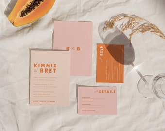 KIMMIE Wedding Invitation Suite: Colorful Bespoke Design (Digital Download)