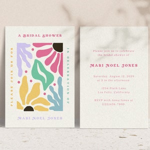MARI wunderliche Brautparty-Einladung | Spaß Blumen Brautparty-Einladung | Sofortiger digitaler Download | Bearbeitbare Canva Vorlage