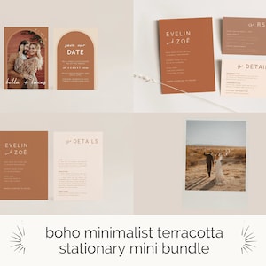 TERRACOTTA Wedding Bundle | Wedding Template Bundle | Boho Wedding Invitations | Instant Digital Download | Editable Canva Template