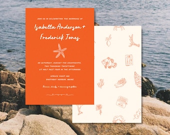 Coastal Wedding Invitation Template: East Coast Beach Theme (Digital Download)
