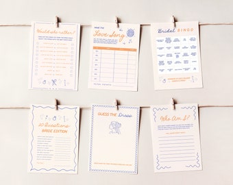 Hand Drawn Bachelorette Party Games: Floral Bridal Shower (Canva Template)