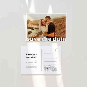 SKYE Big Sur Save the Date | Save the Date Postcard | Big Sur Save the Date Postcard | Instant Digital Download | Editable Canva Template