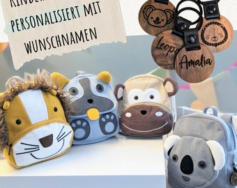 Kinderrucksack mit Namen aus Baumwolle, Kindergartenrucksack personalisiert, Kindergarten, Kita, Geschenk Taufe, Kleinkind-Rucksack