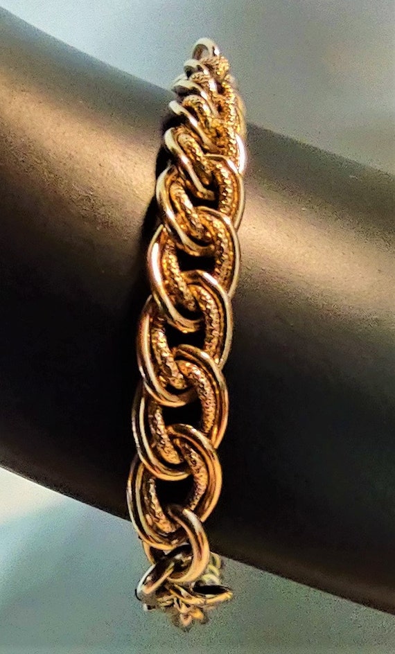 Estate Find Double Curb Chain Gold Filled Bracalet