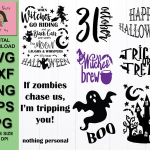 Halloween sign svg bundle, haunted house svg, digital download designs, trick or treat svg, happy halloween svg,