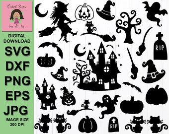Halloween svg bundle, witch svg file, haunted house svg, digital download, tshirt designs svg, tumbler designs, black cat svg, ghost svg