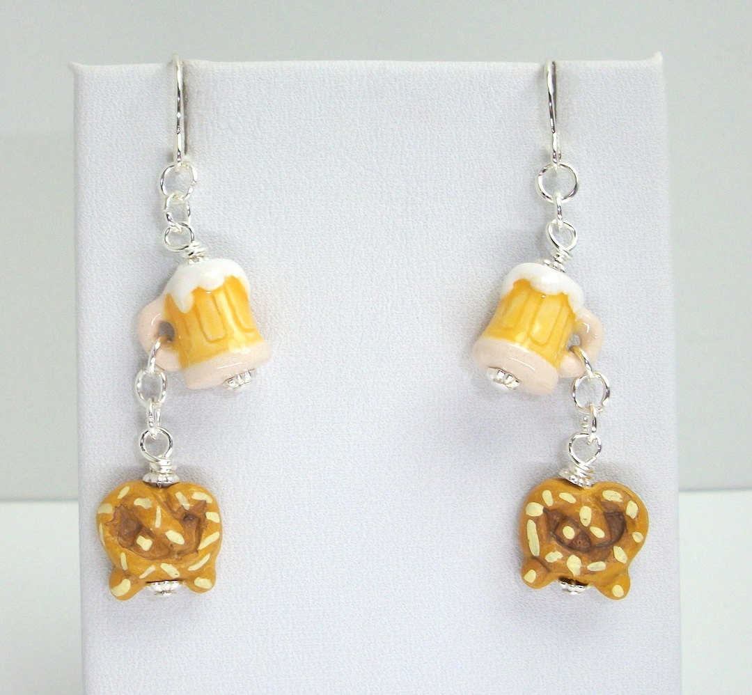 Oktoberfest Earrings Beer Mug Earrings Pretzel Earrings Etsy