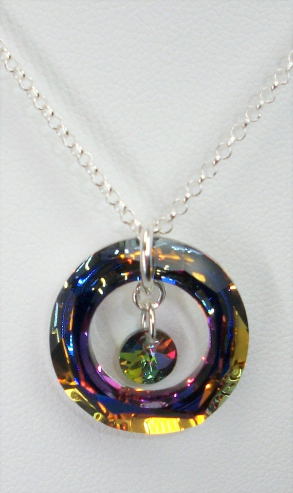 Swarovski Volcano Eternity Circle Necklace Swarovski Cosmic Ring