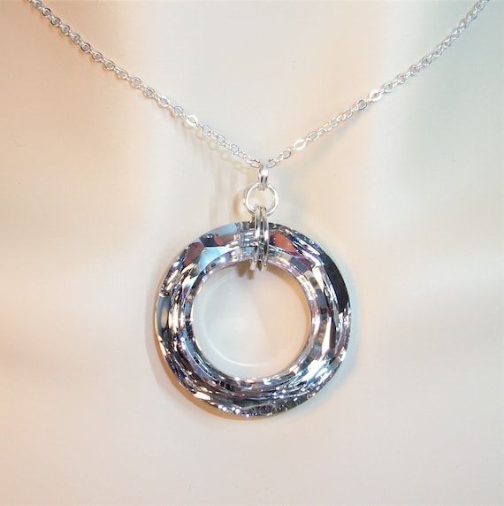Sterling silver deals swarovski crystal necklace