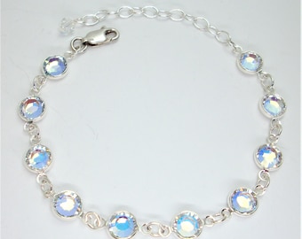 Swarovski Aurore Borealis Crystal Bracelet, Swarovski Crystal Bracelet, Aurora Boreale Crystal Bracelet, Bridal Jewelry, Wedding Bracelet