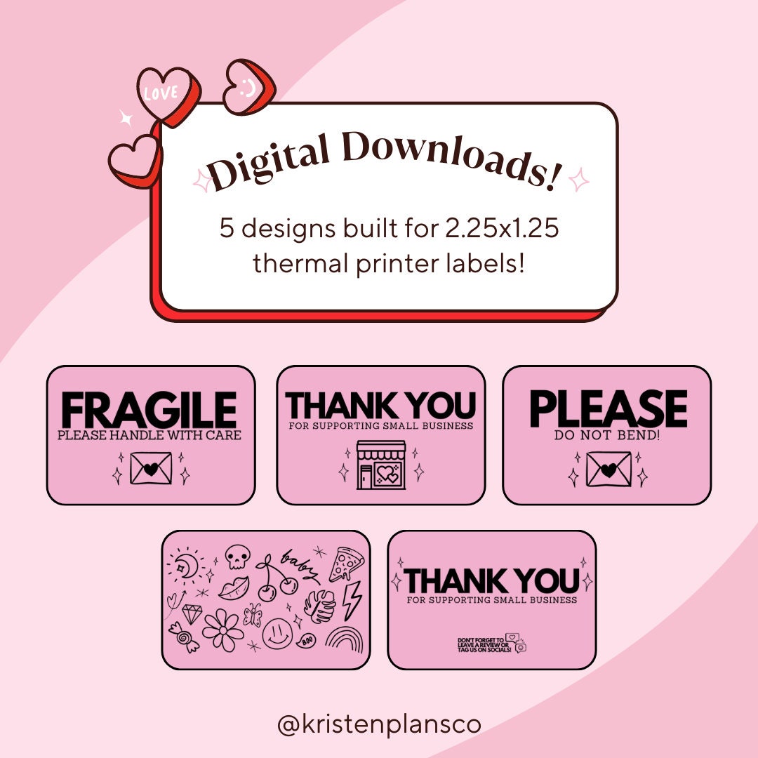Digital Thermal Printer Label Designs Etsy