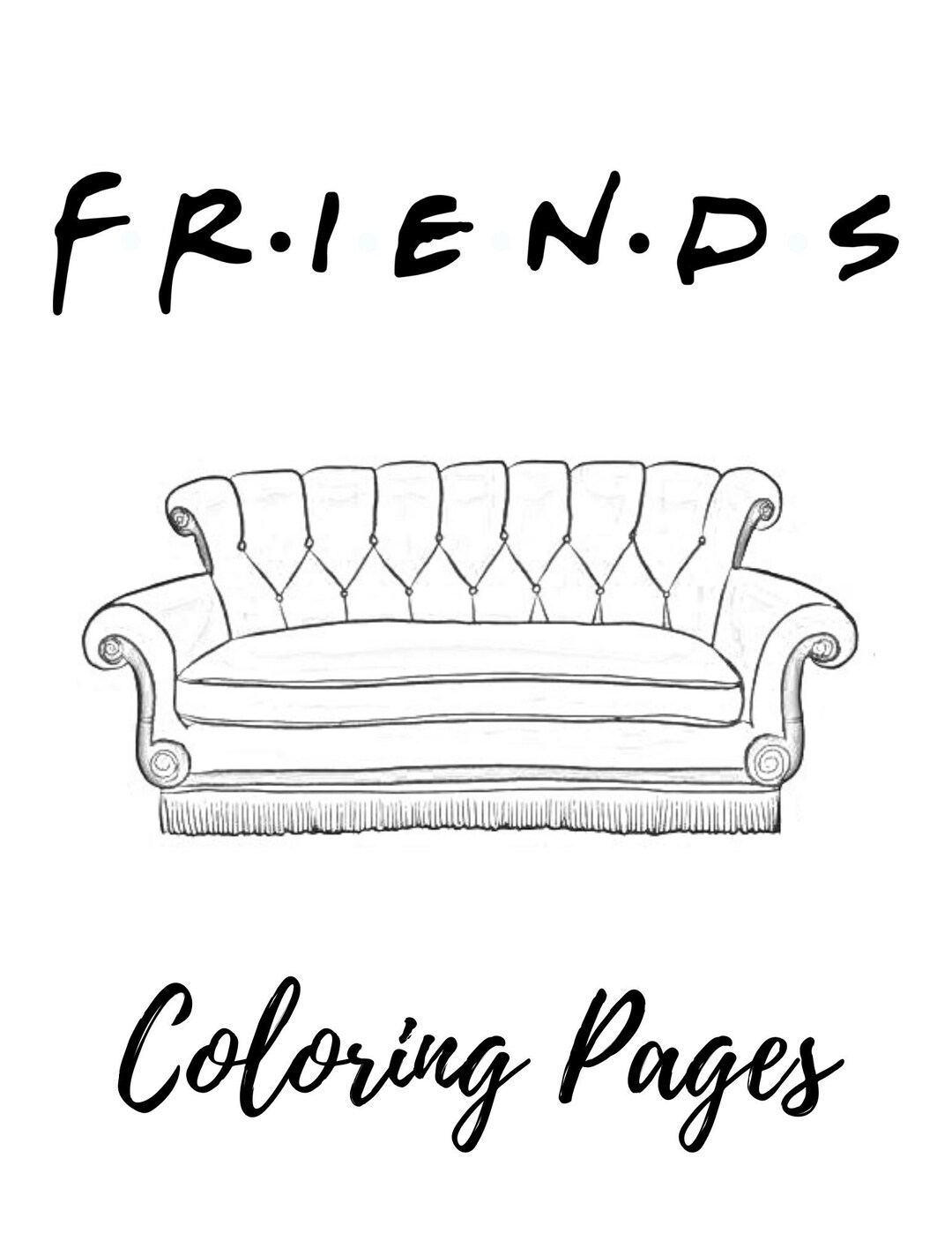 Friends Printable Coloring Pages INSTANT DOWNLOAD Coloring Book Friends ...