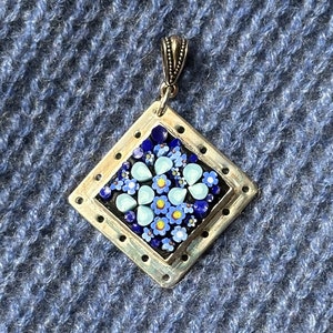 Floral mosaic pendant