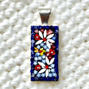 Floral mosaic pendant