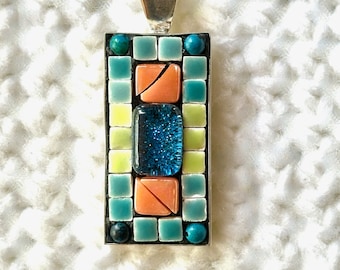 Geometric mosaic pendant
