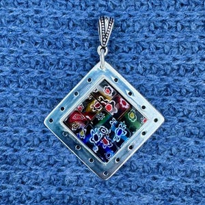 Floral mosaic pendant