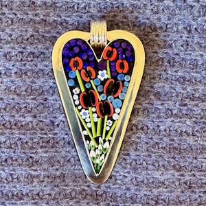 Floral mosaic pendant