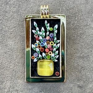 Floral mosaic pendant