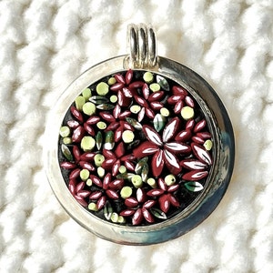 Floral mosaic pendant