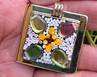 Abstract mosaic pendant