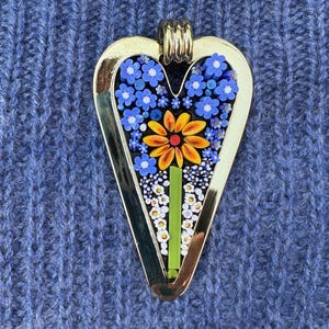 Floral mosaic pendant