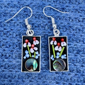 Floral mosaic earrings
