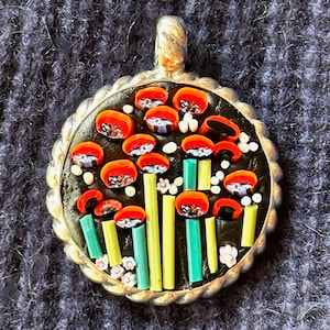 Floral mosaic pendant