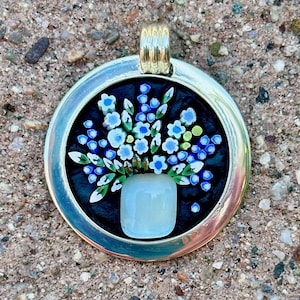 Floral mosaic pendant