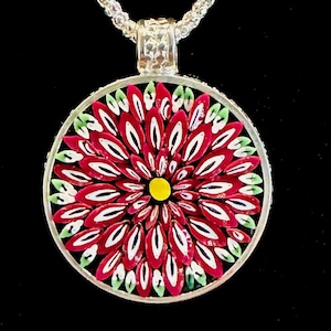 Floral mosaic pendant