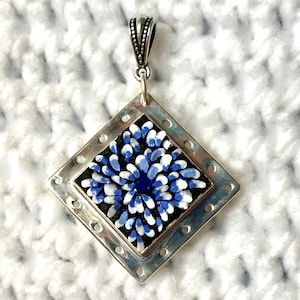 Floral mosaic pendant