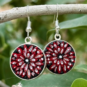 Floral mosaic earrings